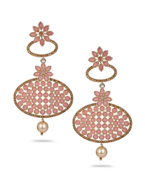 Traditional Long Earrings in Gold finish - CNB683