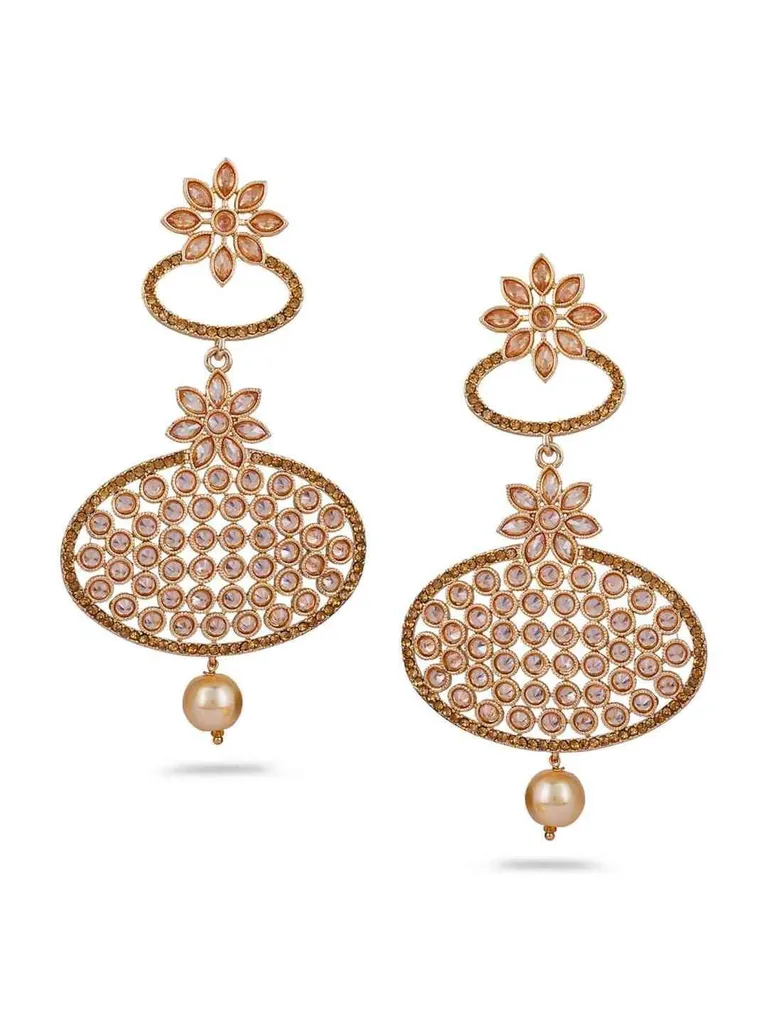 Traditional Long Earrings in Gold finish - CNB686