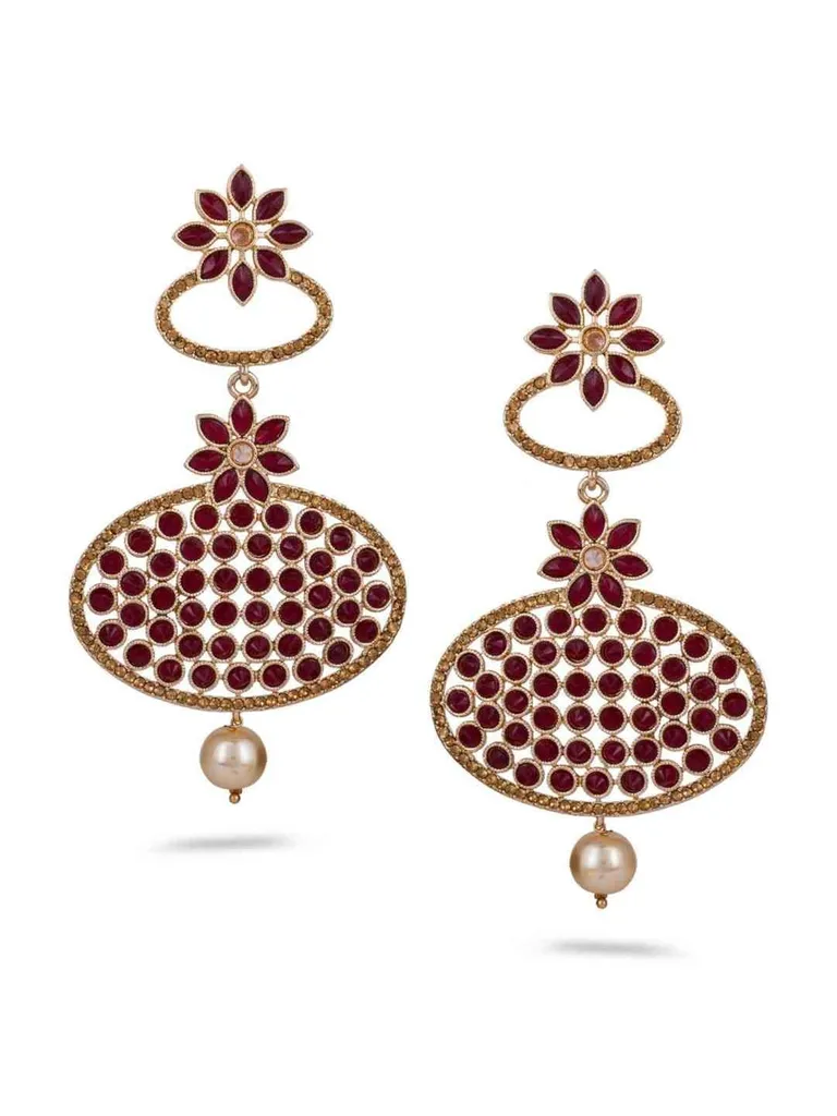 Traditional Long Earrings in Gold finish - CNB689