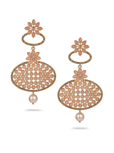 Traditional Long Earrings in Gold finish - CNB692