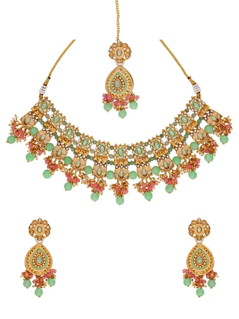 Meenakari Necklace Set in Gold finish - SRP106