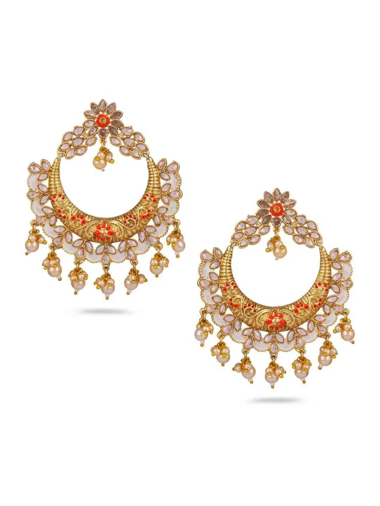 Reverse AD Chandbali Earrings in Gold finish - CNB750