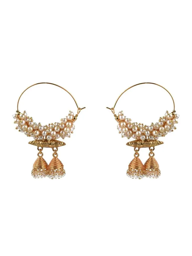 Antique Jhumka Earrings in Gold finish - CNB15461