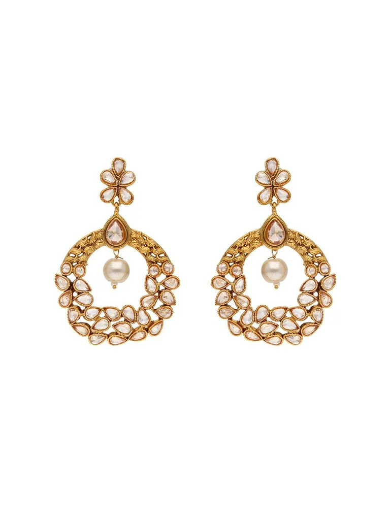 Reverse AD Dangler Earrings in Gold finish - CNB22266