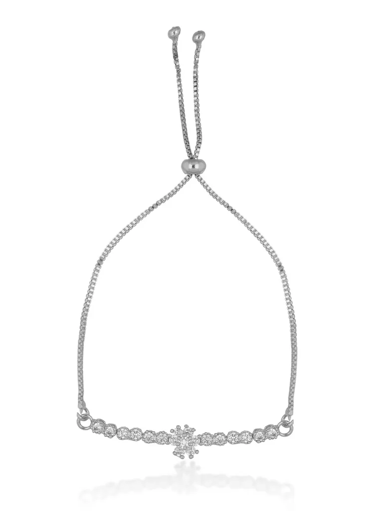 AD / CZ Loose / Link Bracelet in Rhodium finish - CNB8407