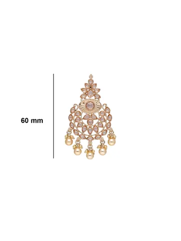 Reverse AD Tikka Earring Set in Rose Gold finish - PARET169