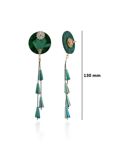 Floral Long Earrings in Gold finish - CNB33669