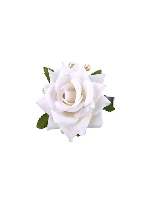 Floral / Flower Hair Clip in White color - CNB15958