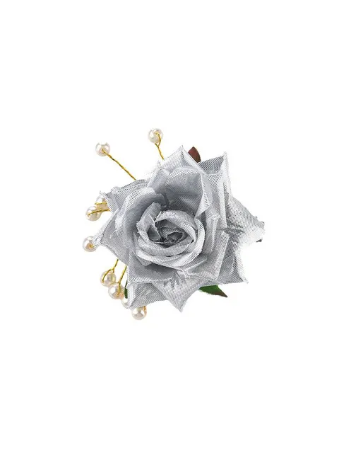 Floral / Flower Hair Clip in Silver color - CNB15961