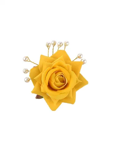 Floral / Flower U Pin in Yellow color - CNB15973