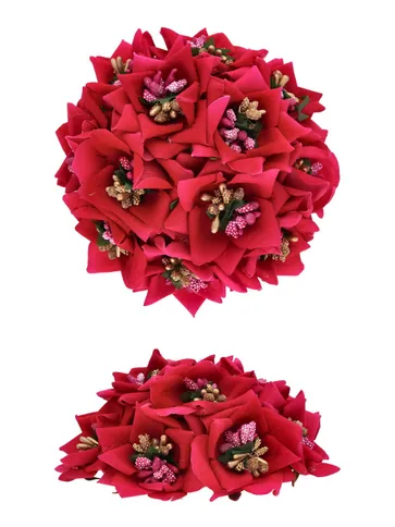 Floral / Flower Juda / Amboda in Rani Pink color - RAJ222RP