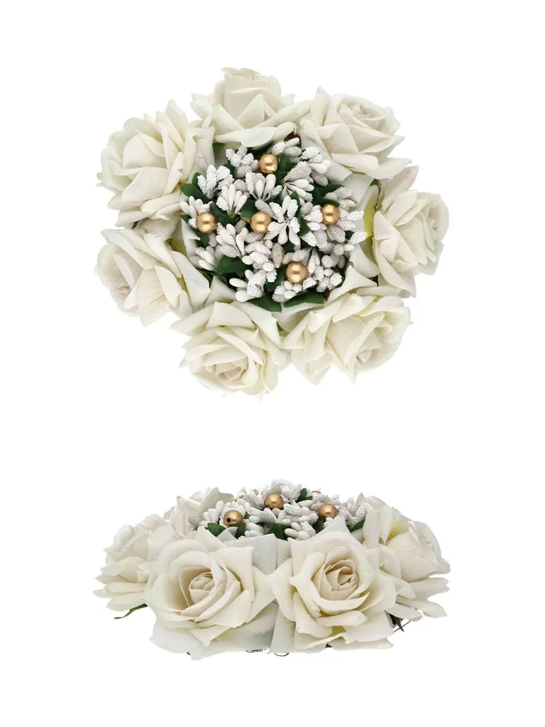 Floral / Flower Juda / Amboda in White color - RAJ105E