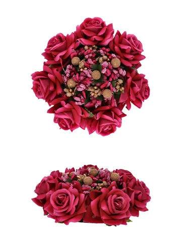 Floral / Flower Juda / Amboda in Rani Pink color - RAJ105F