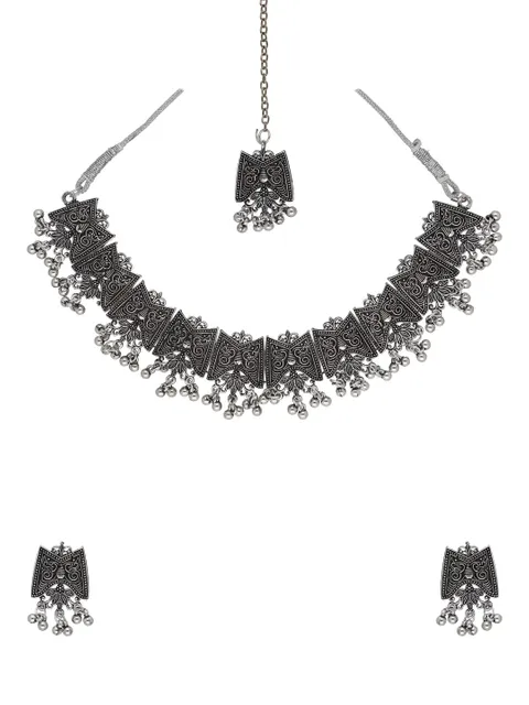 Necklace Set in Oxidised Silver finish - CNB33902