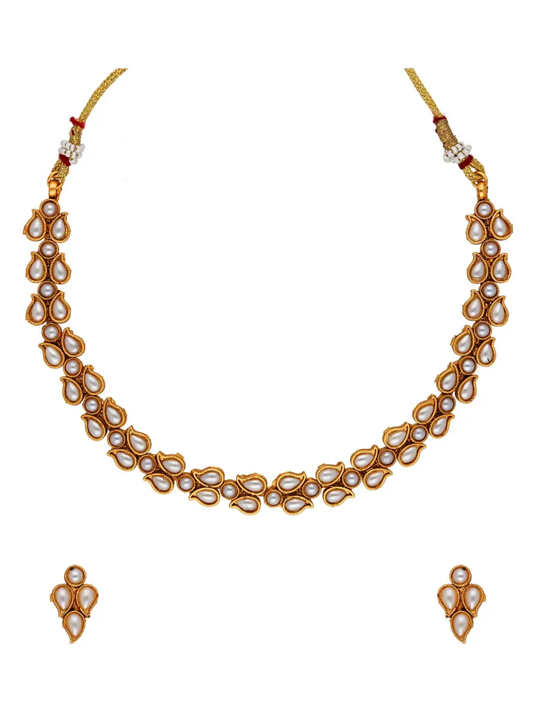 Antique Necklace Set in Gold finish - CNB34597