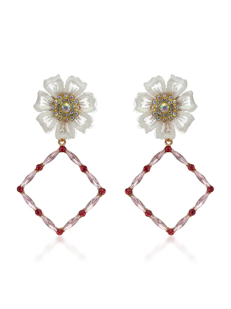 Floral Long Earrings in Gold finish - CNB33423