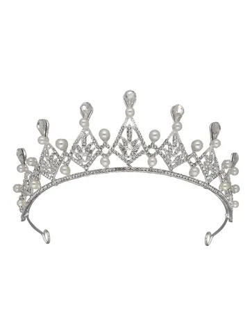 Fancy Crown in Rhodium finish - CNB34405