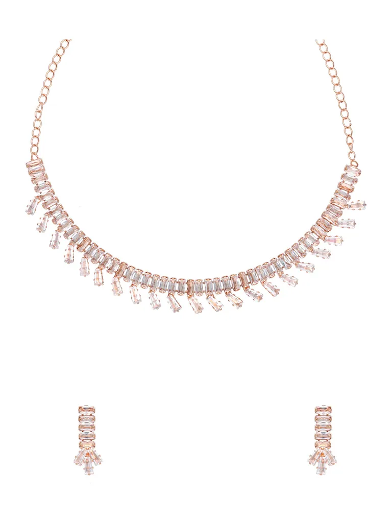 Stone Necklace Set in Rose Gold finish - CNB34810