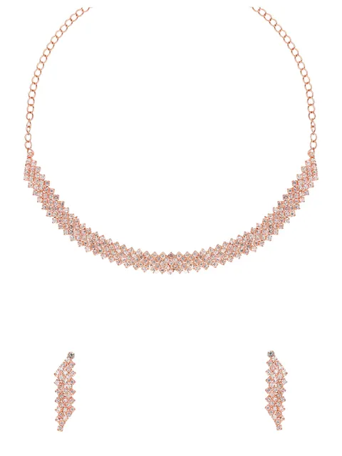Stone Necklace Set in Rose Gold finish - CNB34832