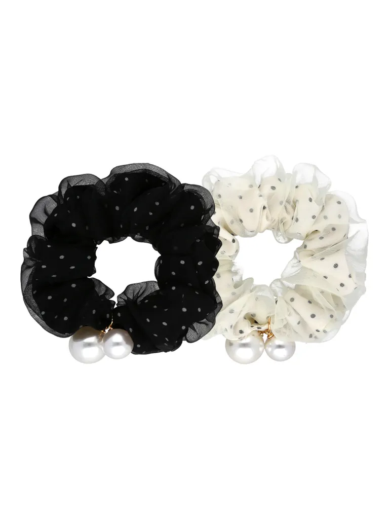 Fancy Scrunchies in Black & White color - CNB35745