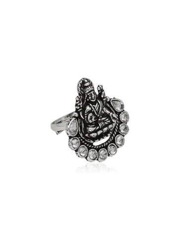 Temple Finger Ring in Oxidised Silver finish - DEJ914