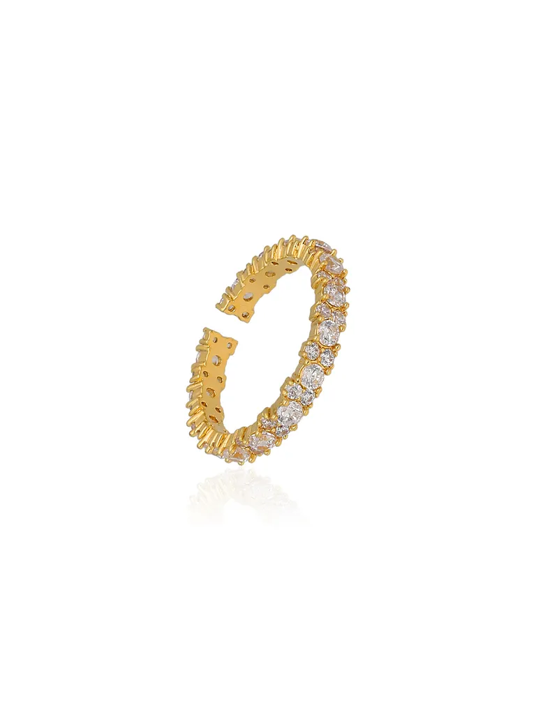 AD / CZ Finger Ring in Gold finish - CNB35973