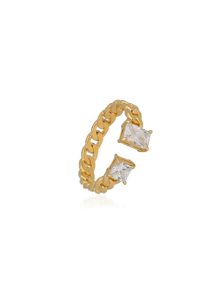 AD / CZ Finger Ring in Gold finish - CNB35984