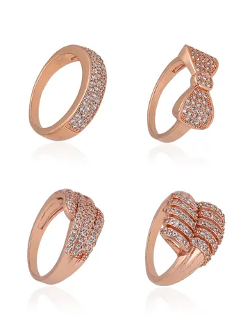 AD / CZ Finger Ring in Rose Gold finish - A-3RG