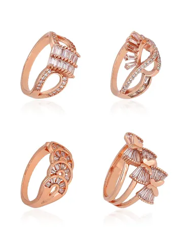 AD / CZ Finger Ring in Rose Gold finish - A-11RG
