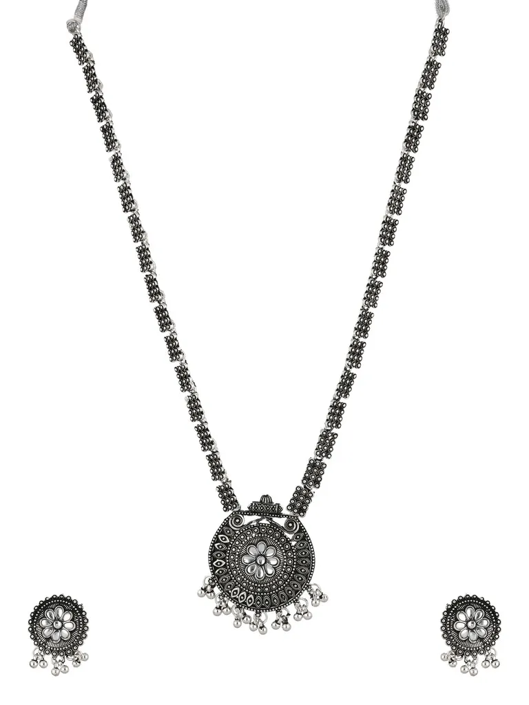 Long Necklace Set in Oxidised Silver finish - STU4090