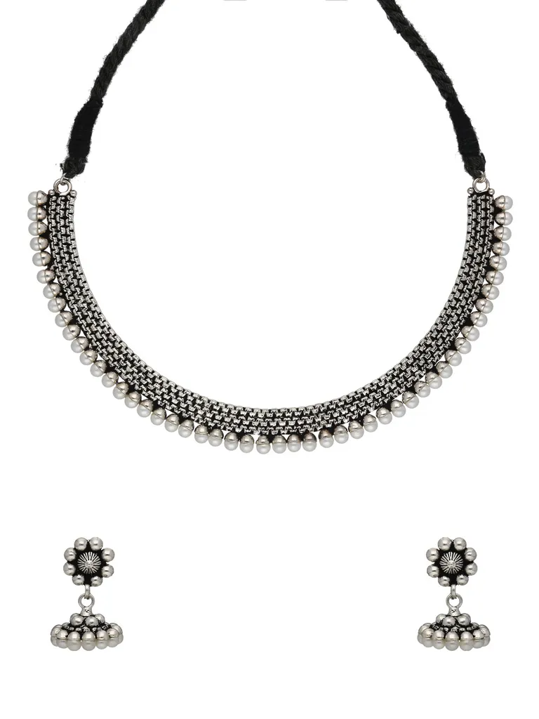 Necklace Set in Oxidised Silver finish- NS12695