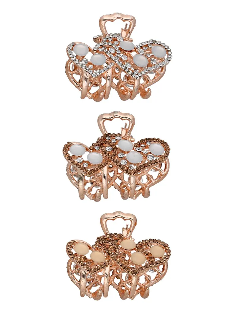 Fancy Butterfly Clip in Rose Gold finish - CNB35475