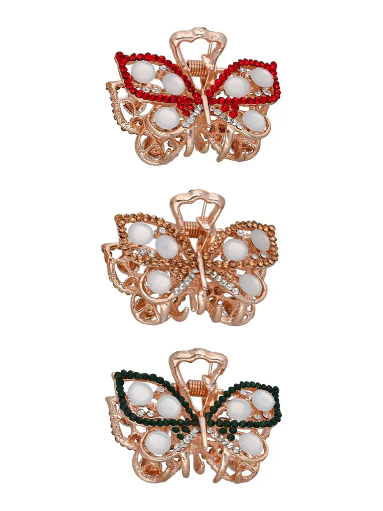 Fancy Butterfly Clip in Rose Gold finish - CNB35485