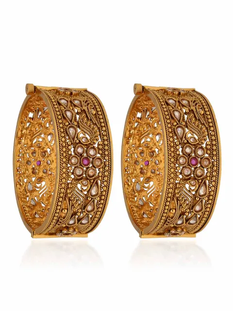 Reverse AD Bangles in Gold finish - CNB36087