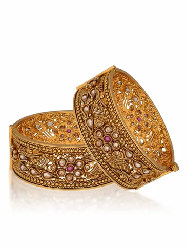 Reverse AD Bangles in Gold finish - CNB36087