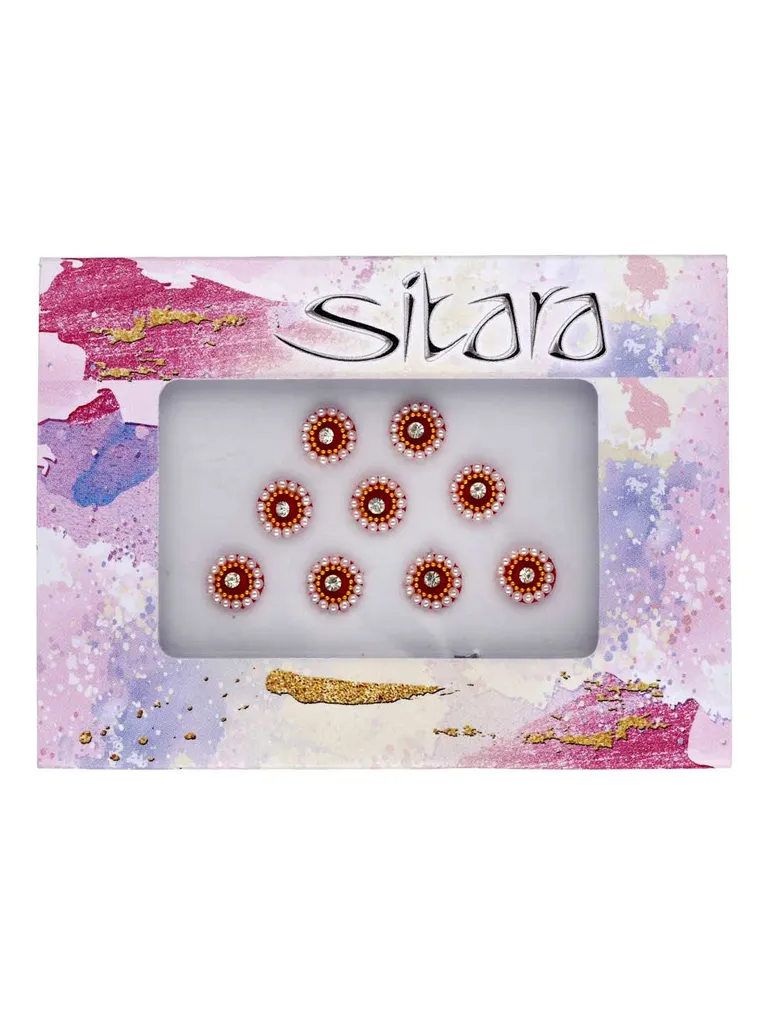 Traditional Bindis in Red color - DAR00140