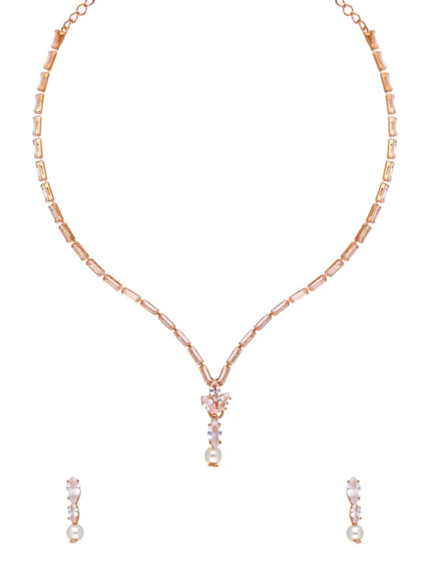 Stone Necklace Set in Rose Gold finish - CNB35007