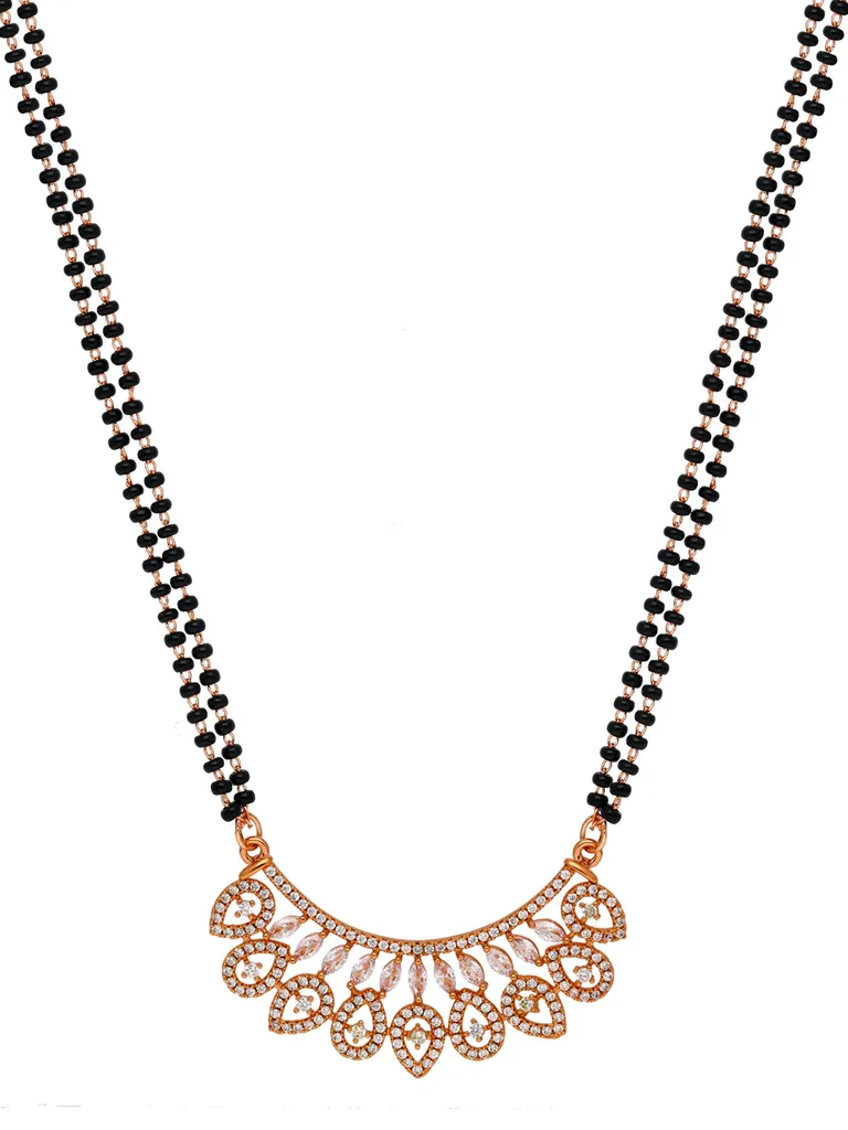 AD / CZ Double Line Mangalsutra in Rose Gold finish - CNB35041