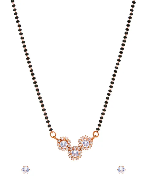 Traditional Single Line Mangalsutra in Rose Gold finish - CNB35054