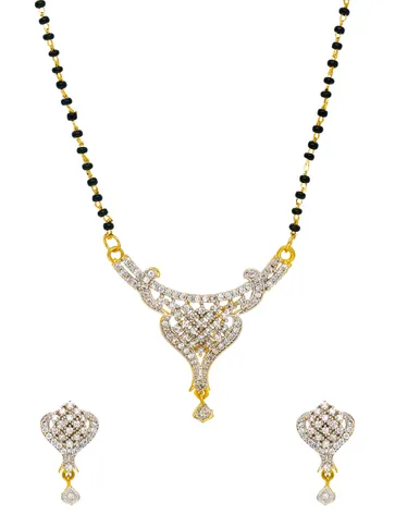 AD / CZ Single Line Mangalsutra in Two Tone finish - CNB35068