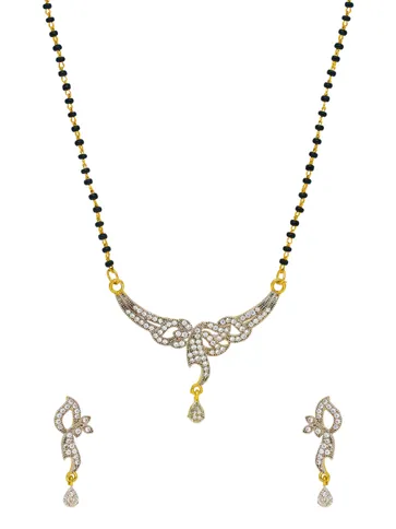AD / CZ Single Line Mangalsutra in Two Tone finish - CNB35073