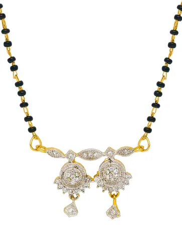 AD / CZ Single Line Mangalsutra in Two Tone finish - LAK1003