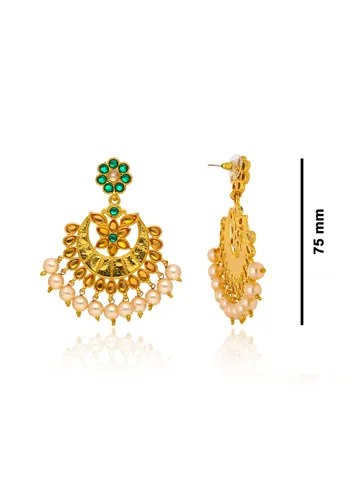 Antique Chandbali Earrings in Gold finish - ABN91