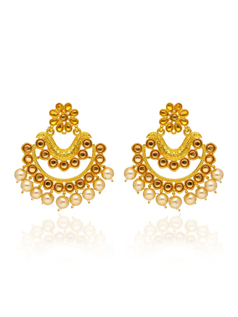 Antique Chandbali Earrings in Gold finish - ABN114