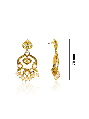 Antique Long Earrings in Gold finish - ABN143