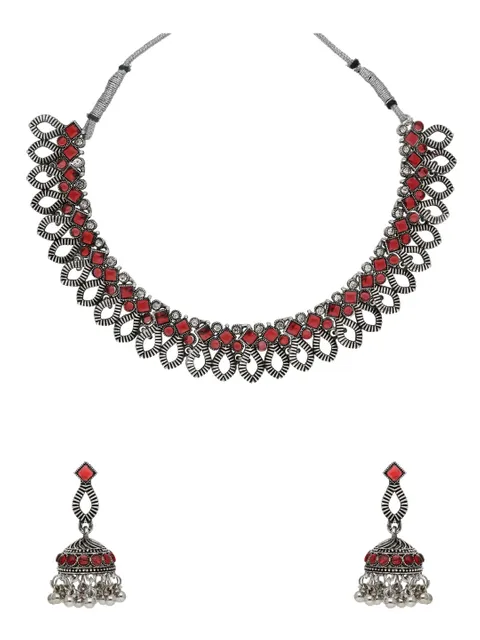 Necklace Set in Oxidised Silver finish - SHA4140