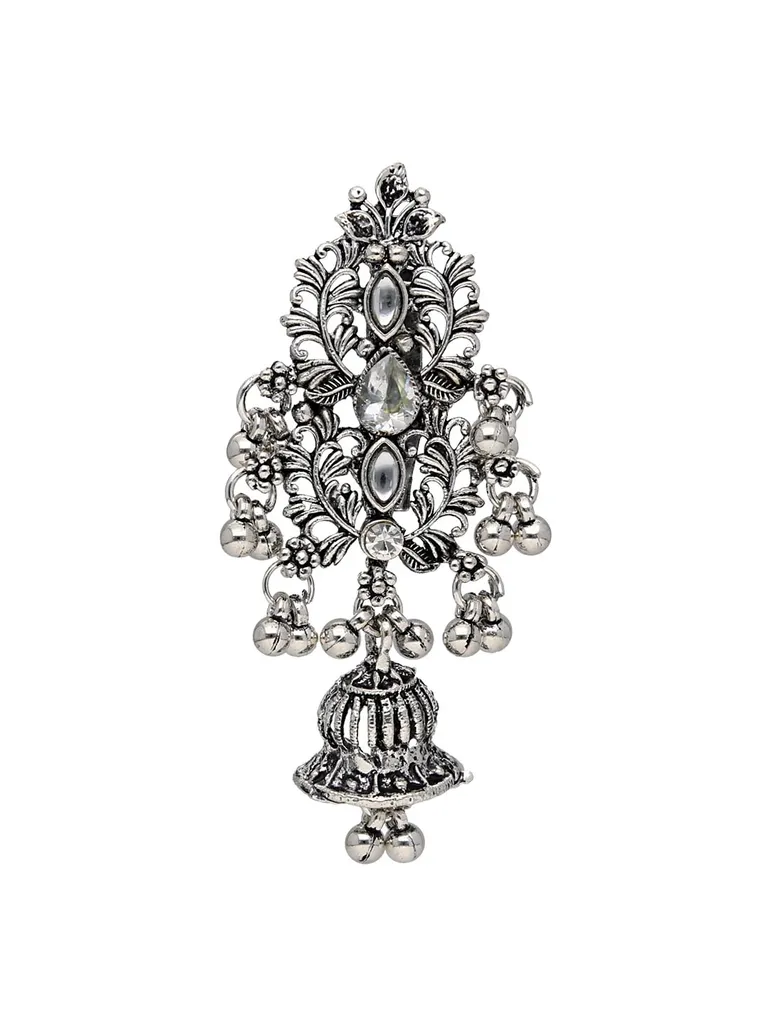Antique Saree Pins in Oxidised Silver finish - CNB37965
