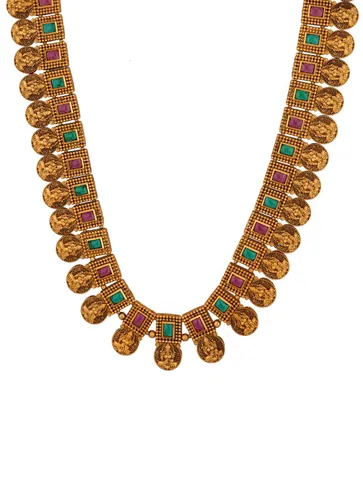 Temple Long Necklace Set in Gold finish - RNK59