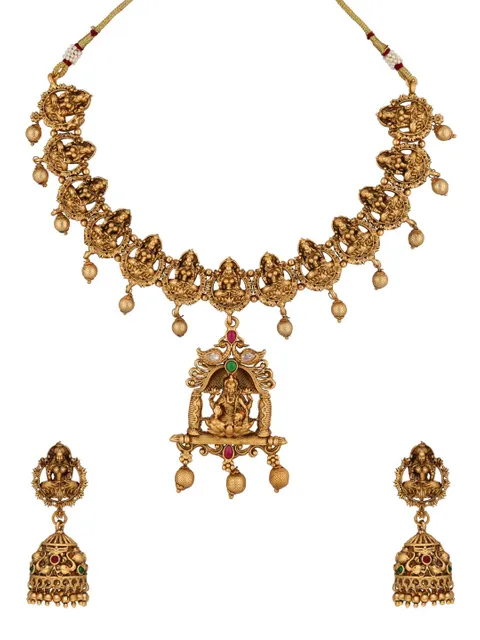 Temple Necklace Set in Rajwadi finish - RNK7
