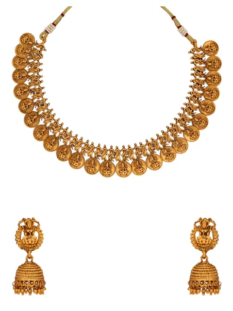 Temple Necklace Set in Gold finish - RNK23